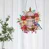 DIY Acrylic Special Shape Diamond Painting Flower Birdcage Ornaments Hanging Kit