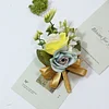 10PCS Red Pink Wedding Catering Bridal Groom Guests Corsage Boutonniere Wrist Artificial Flower Bouquets