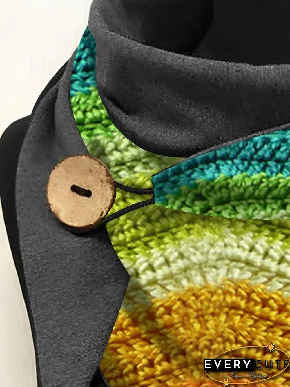 3D Gradient Color Wool Pattern Triangle Scarf Autumn and Winter Daily Matching