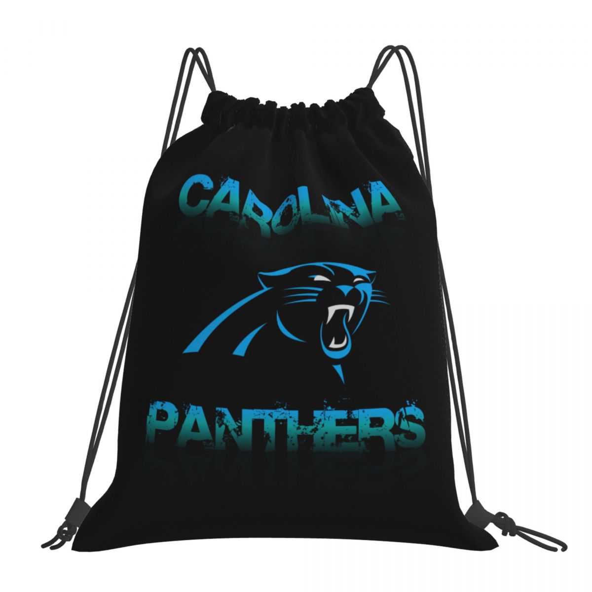 Carolina Panthers Black Waterproof Adjustable Lightweight Gym Drawstring Bag