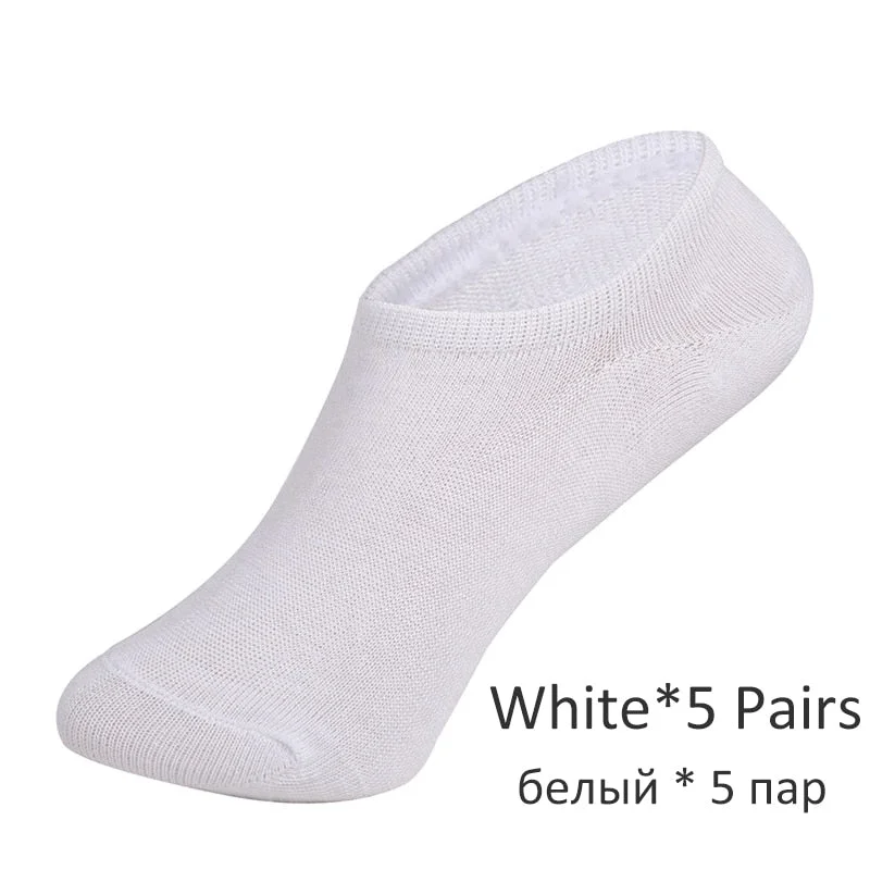 FINETOO 5Pairs/set Sports Men Sock Spring Summer Casual Solid Color Boat Socks Breathable Cotton Ankle Socks Thin Style Sock Men