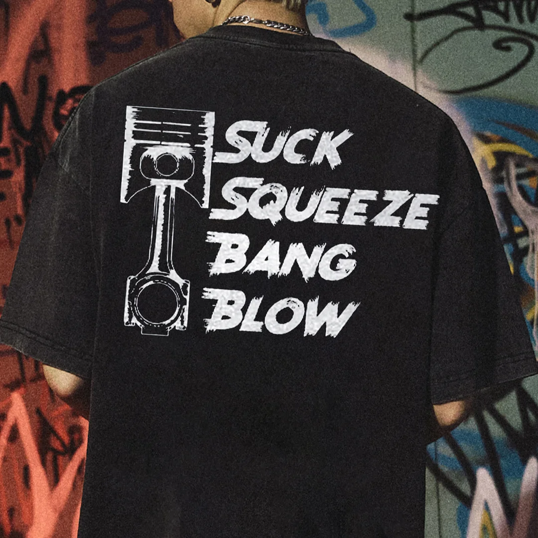 SUCK SQUEEZE BANG BLOW Print Men's T-shirt