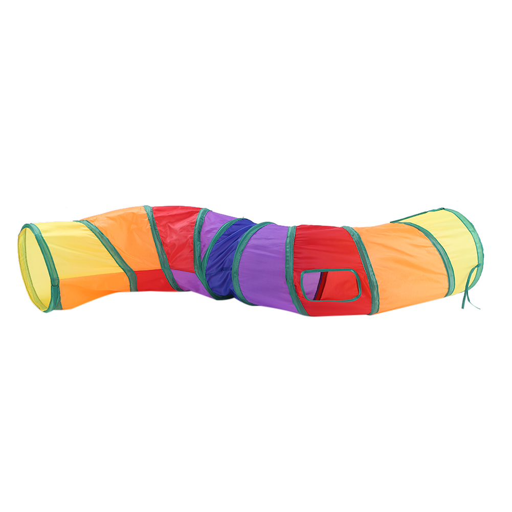 

S-shape Cat Tunnel Rainbow Tube Collapsible Interactive for Small Pet Toy, 501 Original