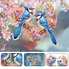 Diamond Painting Acrylic Heart Blue Bird Pendant