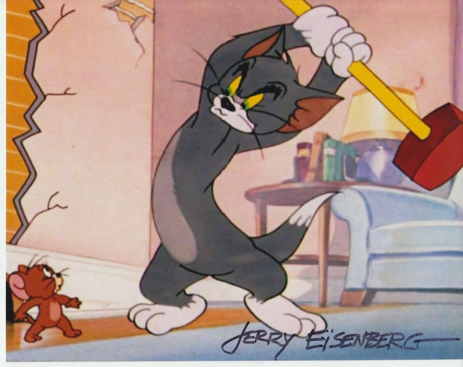 JERRY EISENBERG SIGNED TOM AND JERRY CARTOON 8X10 Photo Poster painting #1