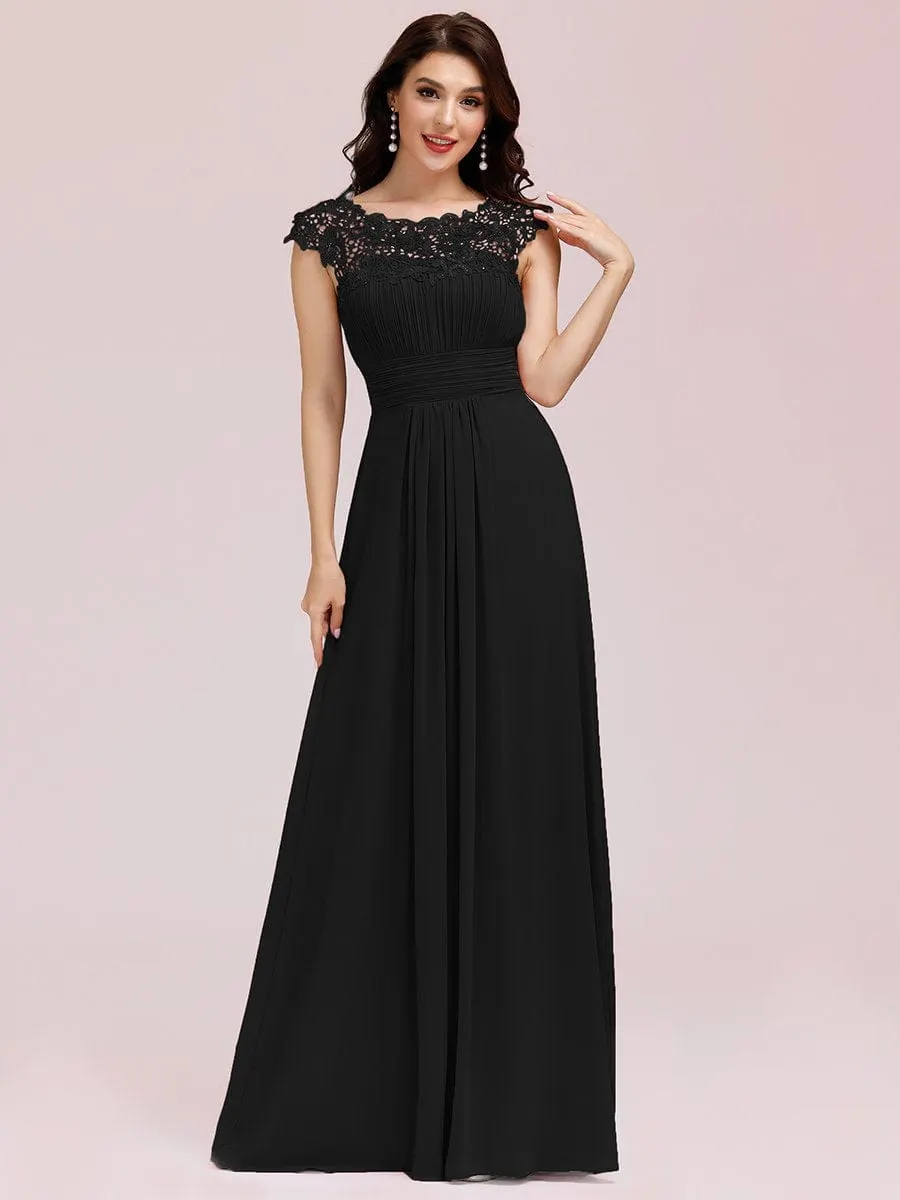 Sophisticated Lace Detail Evening Gown