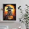 Diamond Painting-DIY Full Round Drill Black Cat Pumpkin Lamp