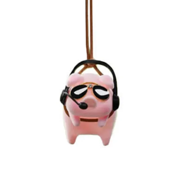 New Swing Car Rearview Mirror Pendants Cute Flying Pig Ornaments Lucky Piggy Hanging Ornament Interior Decoraction