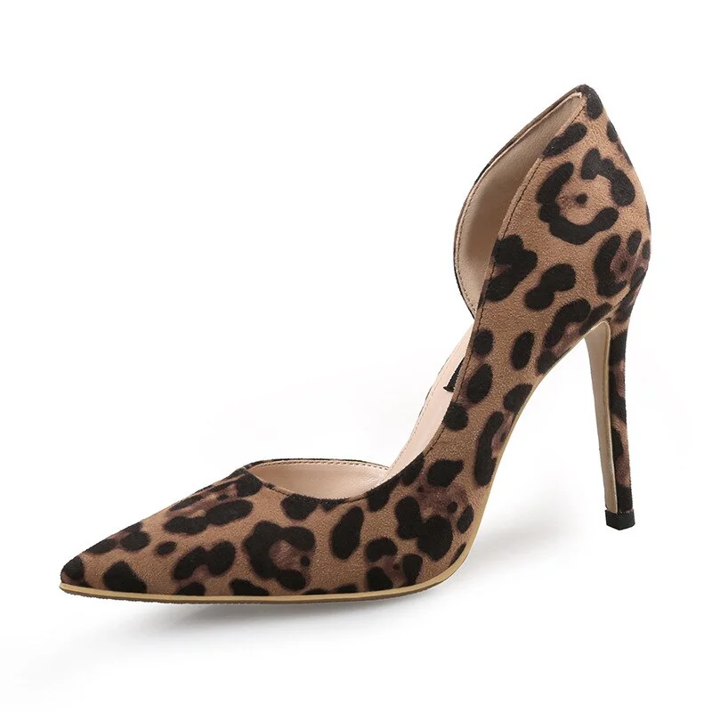 Christmas Gift Autumn Sexy Leopard Women Shoes High Heels 6-10CM Elegant Office Pumps Shoes Women Animal Print Pointed Toe Luxury Singles Shoes