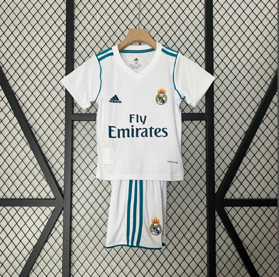 2017-2018 Real Madrid Home Kids Kit Football Shirt Thai Quality