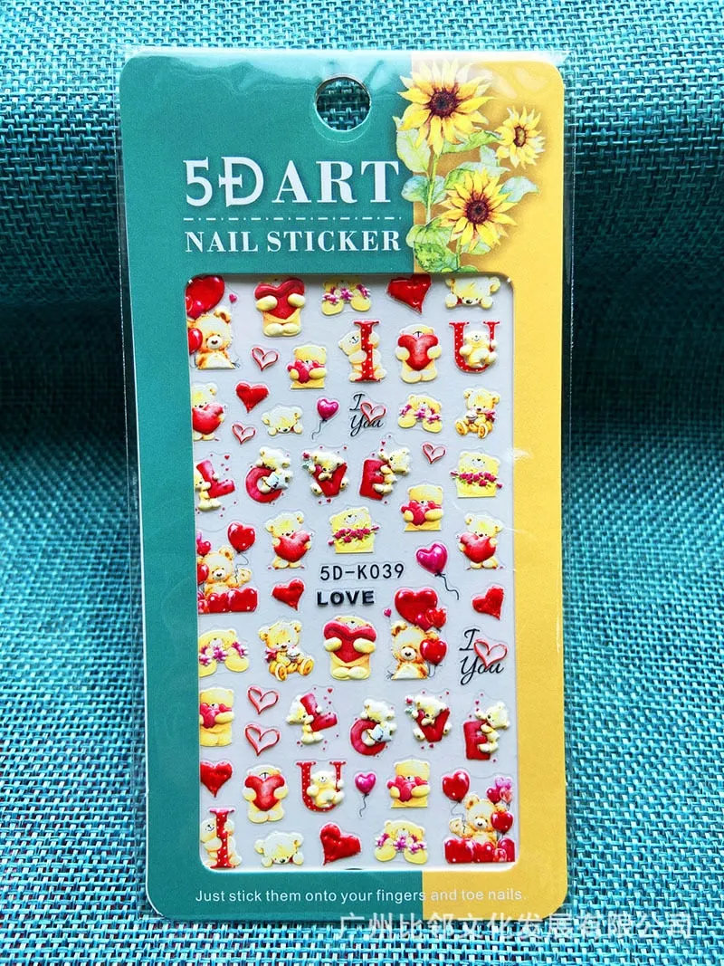 5D Embossed Nail Art Stickers Butterfly Rose Animal Design Flowers Lace Gel Decals Acrylic Engraved Sliders Manicure Art Decora-Nail Inspo