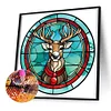Diamond Painting-DIY Full Round Drill Stained Glass Christmas Deer
