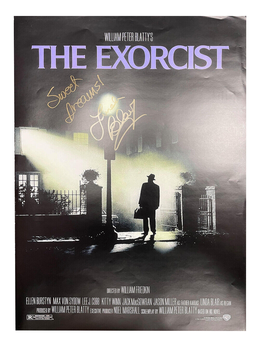 A2 The Exorcist Poster Signed by Linda Blair 100% + COA