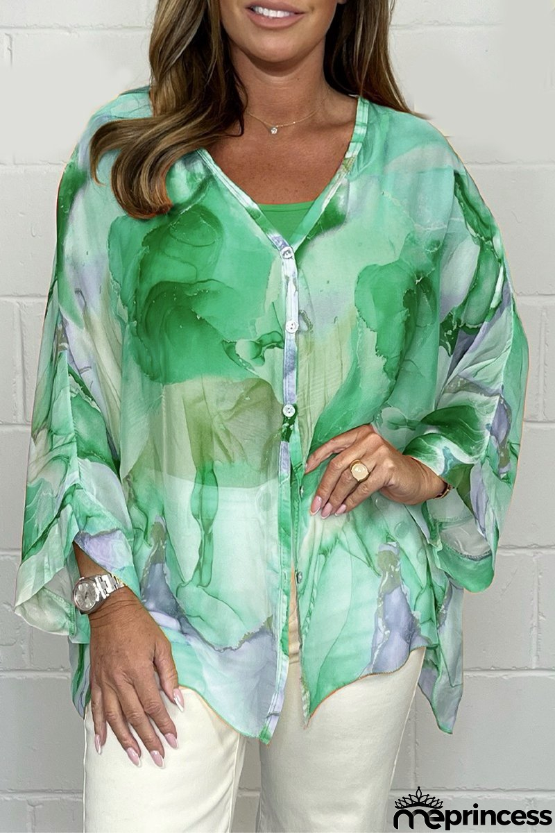 Printed chiffon dress for women