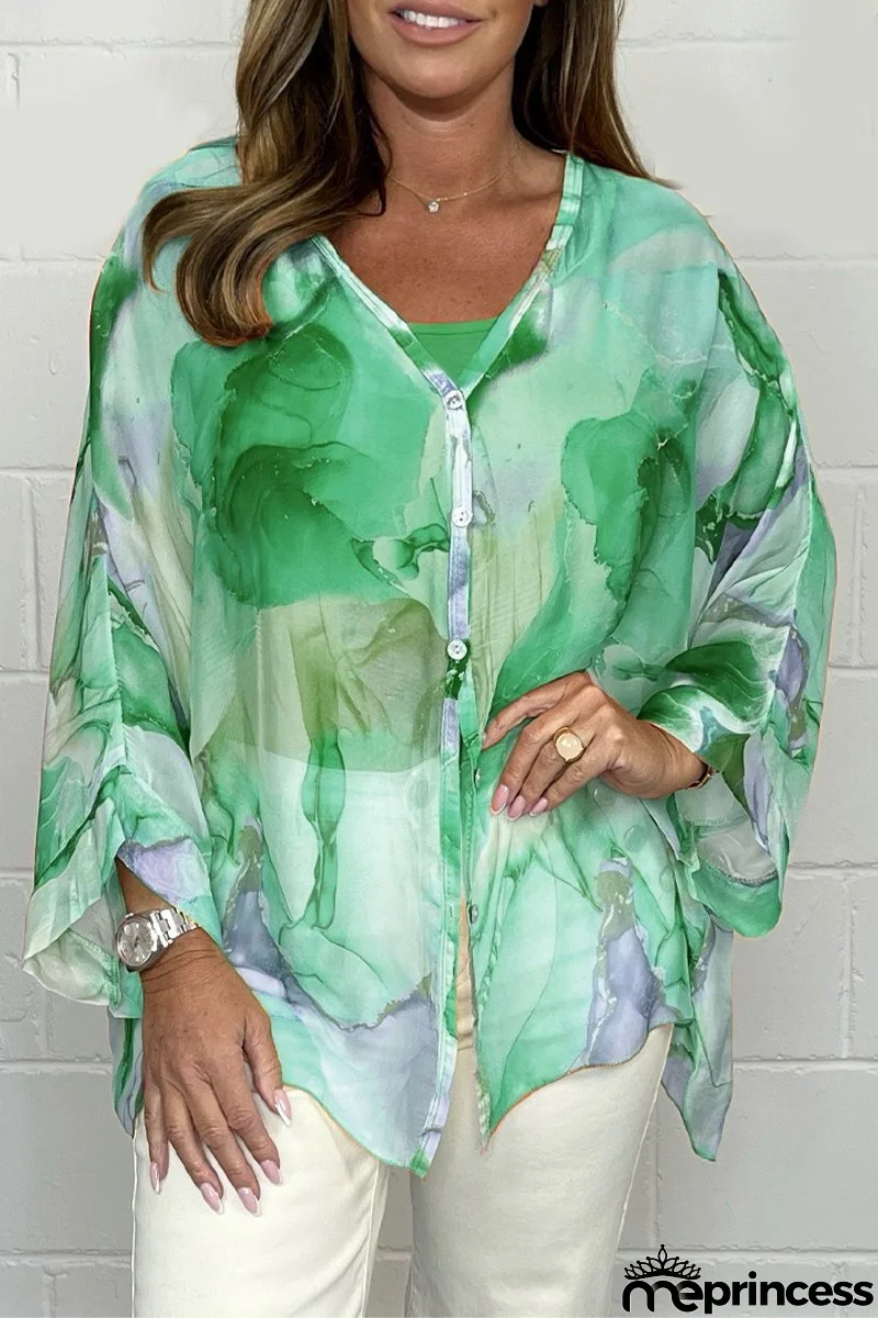 Printed chiffon dress for women