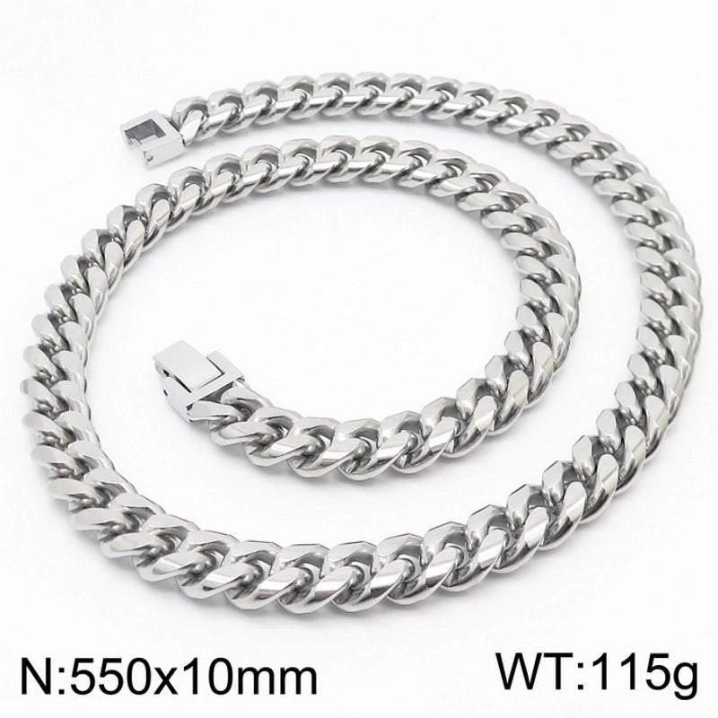 Minimalist Solid Color Titanium Steel Chain Men’s Necklace