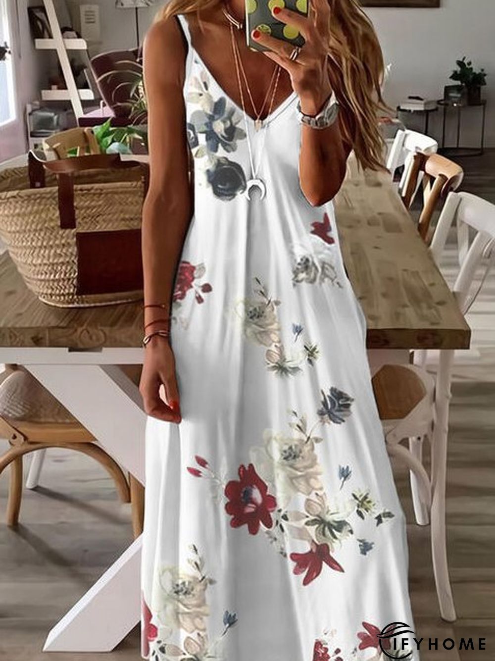 Striped Vintage Sleeveless Cotton-Blend Dress | IFYHOME