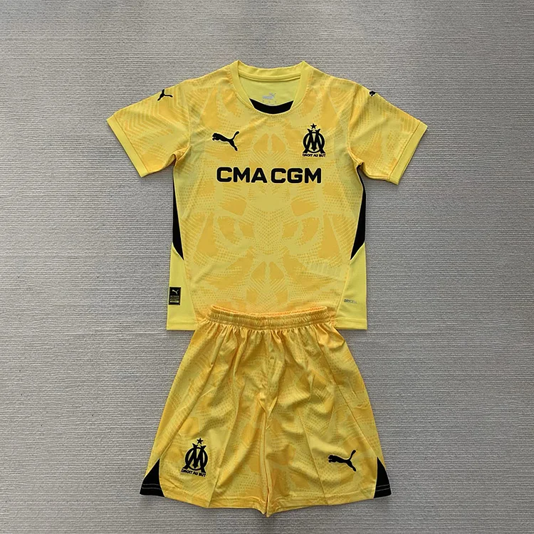 24/25 Marseille Yellow Goalkeeper Kids Kit