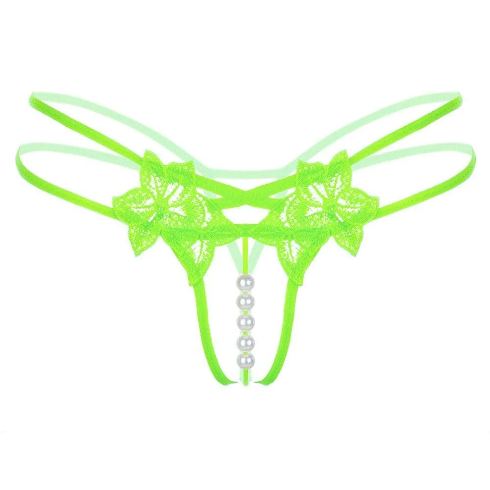 Sexy Lady Pearl Panties Low Waist Women's Underwear Crotchless Erotic Sexy Lingerie Sex Temptation G String Underpants Female 1108-1