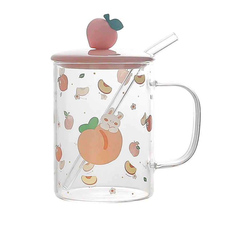 Casual Flower Glass Water Bottles 1 Piece