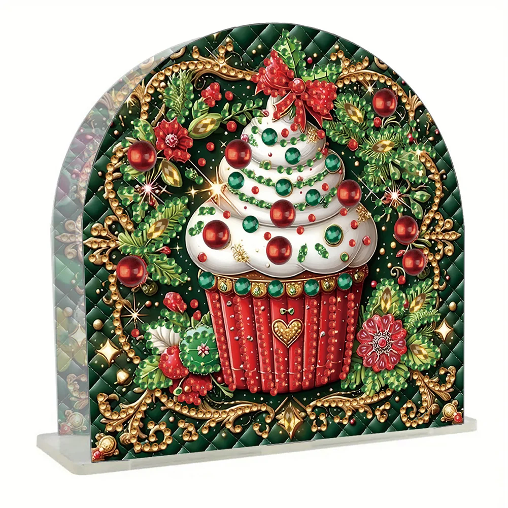 DIY Christmas Dessert Acrylic Diamond Art Painting Napkin Holder Set