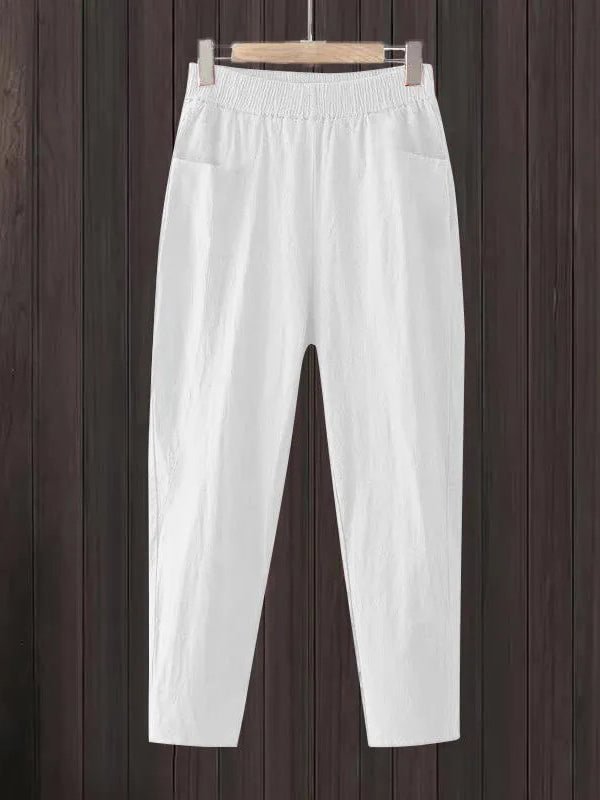 Women's Minimalist Linen Pants With Pockets
