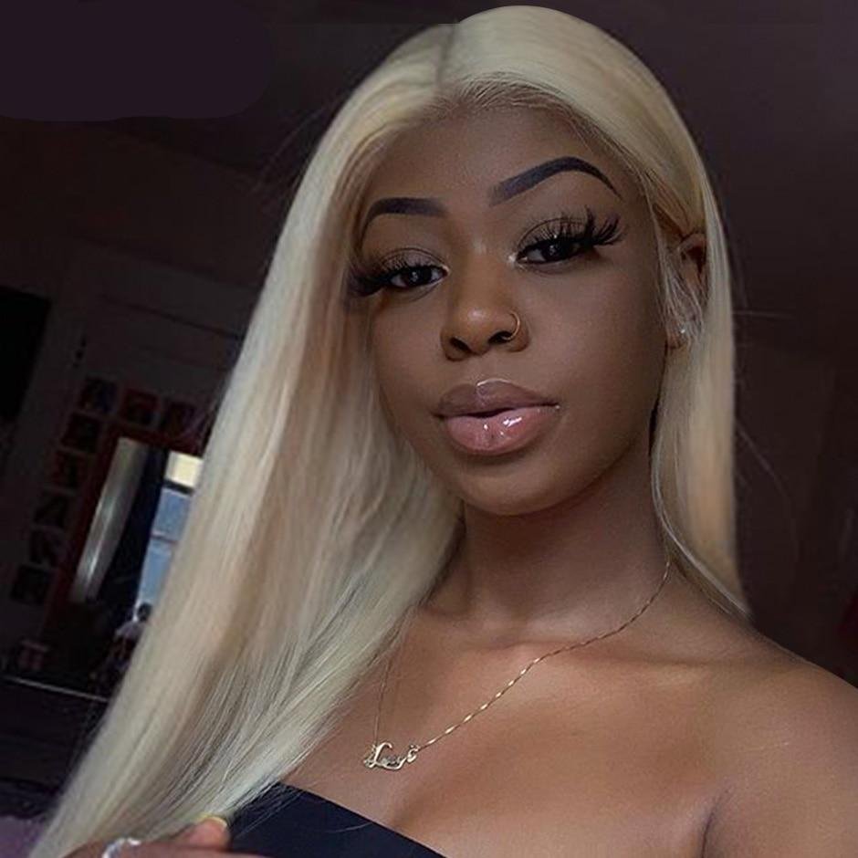 Straight Honey Blonde Lace Front Human Hair Wigs-elleschic