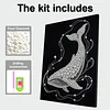DIY Pearl Painting White Whale for Home Wall Decor with Frame(40*30cm)