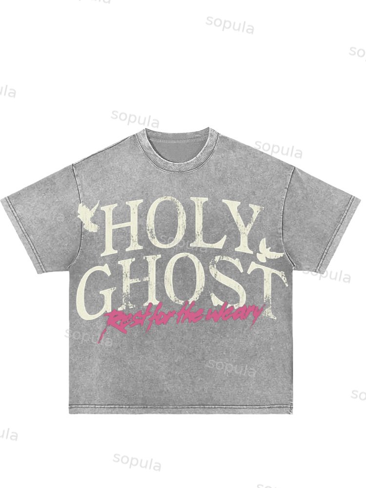 Holy Ghost Find Rest For Soul Washed Tee - SOPULA
