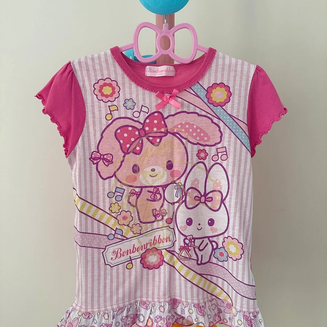 Toloer Toloer for Women Japanese Cute T Shirt Cartoon Print Contrast Color Tees Casual Summer Crop Top Sweet Y2k T-shirts Ropa Mujer 1127-1-Outfit Ideas