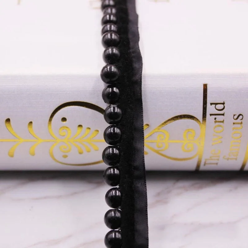 1yard/lot Vintage White/Black Beaded Lace Trim Tape Fabric Ribbon DIY Collar Sewing Garment Headdress Materials Sewing Craft