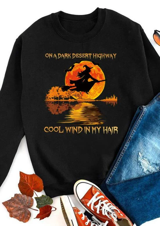 Halloween On A Dark Desert Highway Sweatshirt - Black
