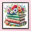 Flowers And Book - 11CT Stamped Cross Stitch - 50*50cm