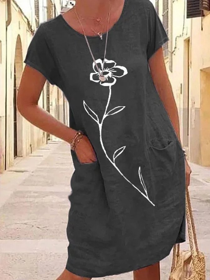 Floral Print Pocket Dress