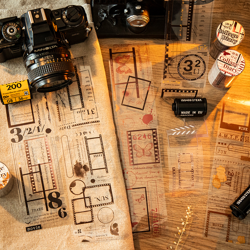 PET 테이프 - 60mm*200cm 콜라주 다이어리 시리즈 빈티지 필름 테두리