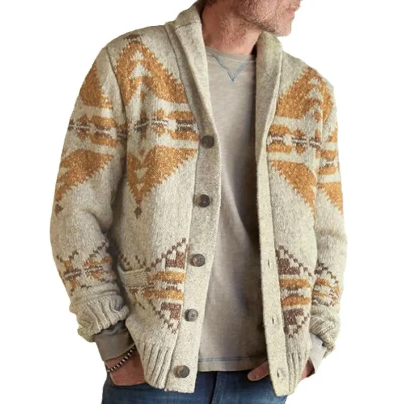 Uveng Uveng And Winter New Men's Wears Of The Extra Sweater Long-Sleeved Knitted Coat SY0052