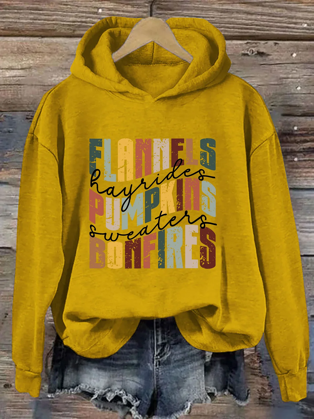 Flannels Hayrides Bonfires Hoodie
