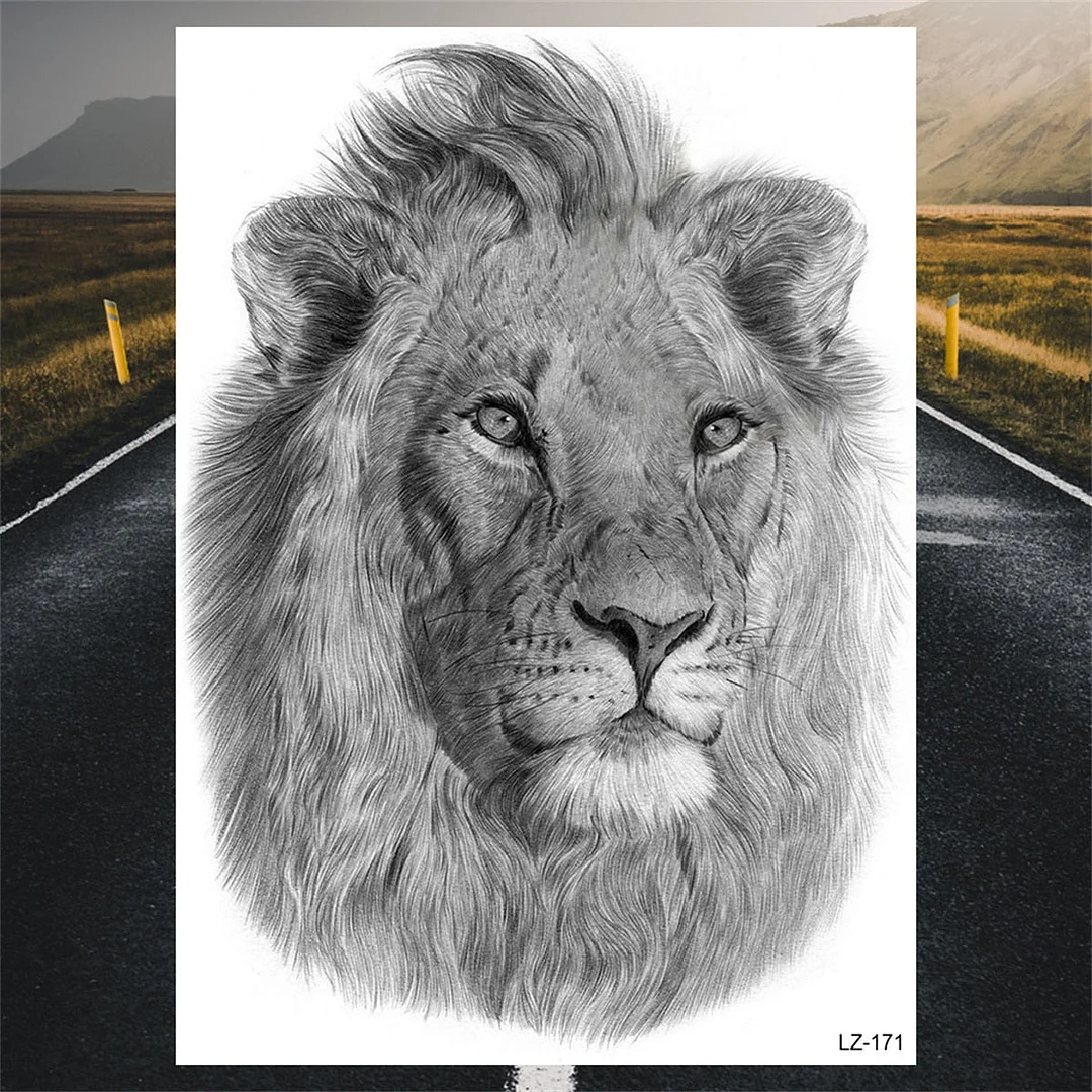 Black Spartan Warrior Temporary Tattoos For Men Adults Realistic Lion Tiger Maori Knight Fake Tattoo Sticker Chest Tatoos 3D