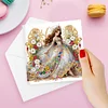 6Pcs Diamond Painting Greeting Card Dress Girl Diamond Handmade Card for Friends