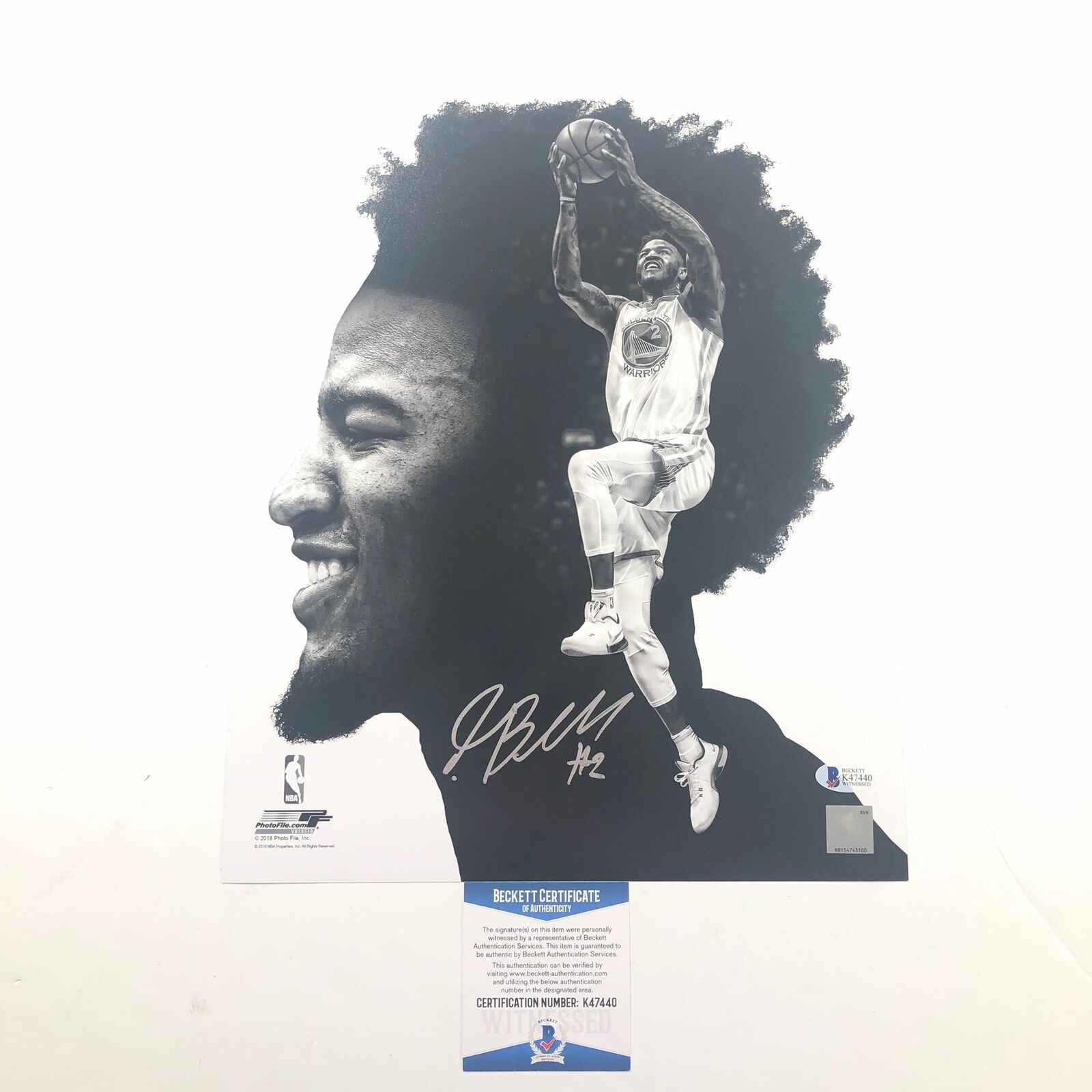 Jordan Bell signed 11x14 Photo Poster painting BAS Beckett Golden State Warriors Autographed