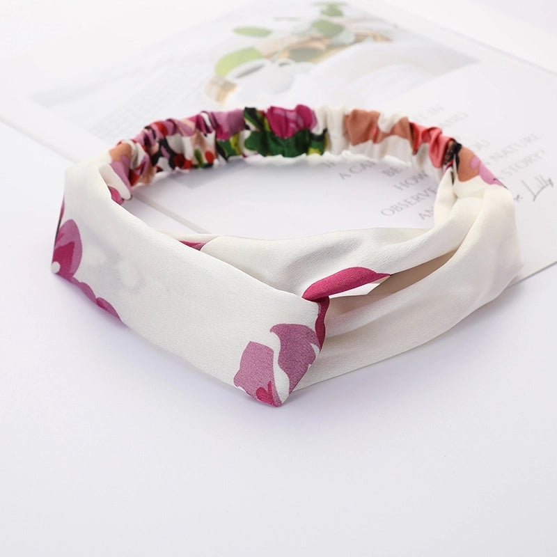 Women’s Lady Polka Dots Flower Cloth Hair Band