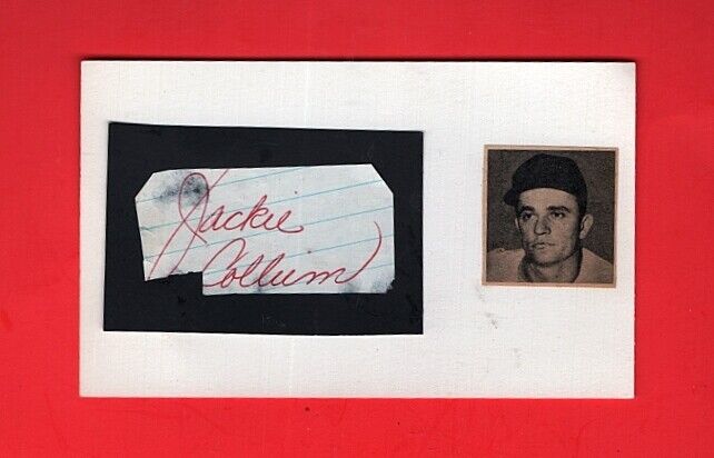 1951-53 JACKIE COLLUM-ST LOUIS CARDINALS AUTOGRAPHED cut on 3X5 W/Photo Poster painting- d.2009