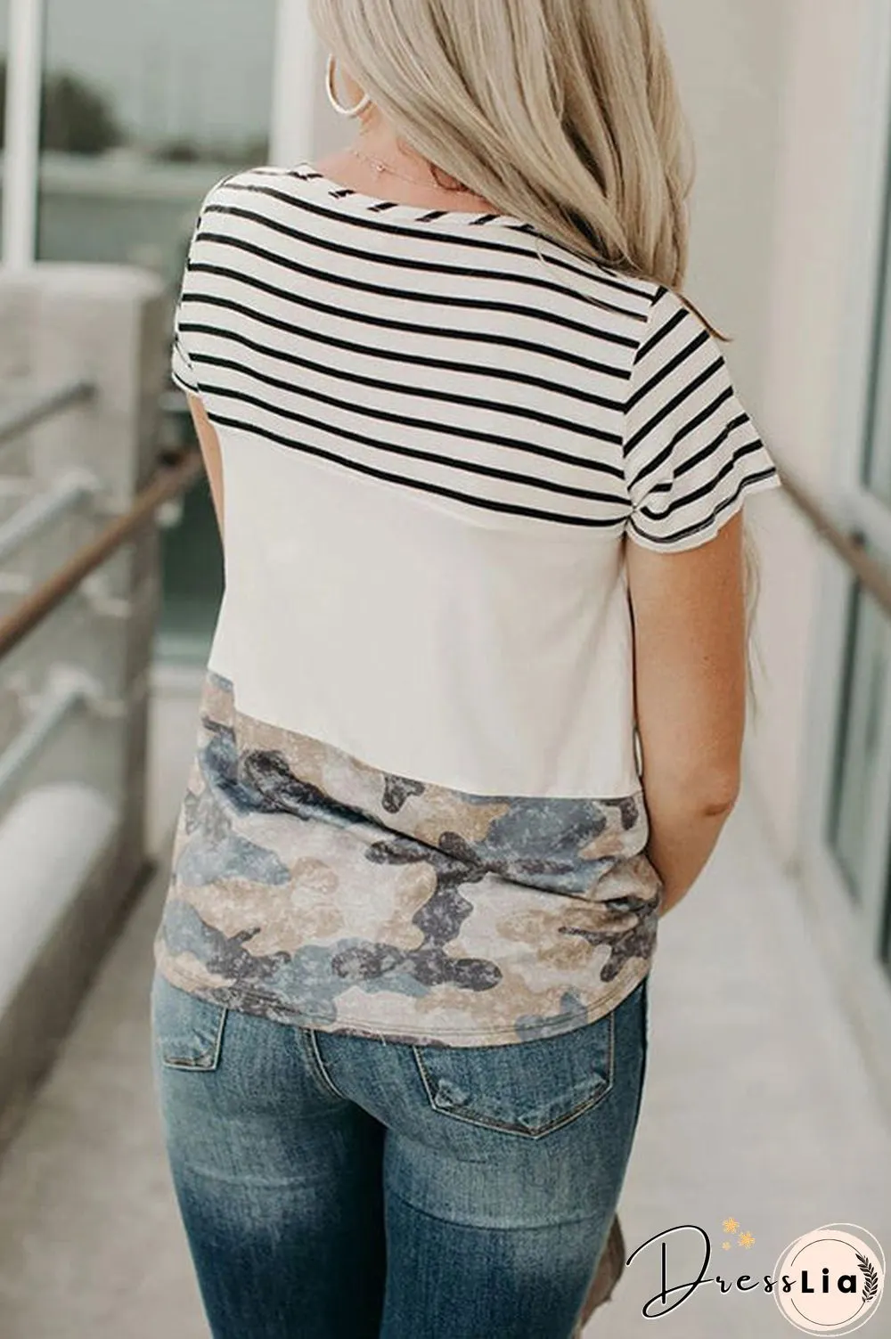 Camo Colorblock Pocket Tee