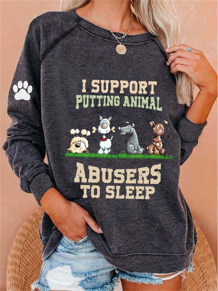 Punish Animal Cruelty Cute Dogs Paw Sweatshirt wearshes