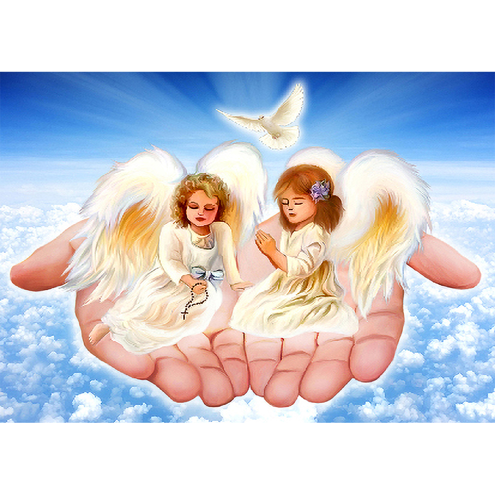 

40*30CM - Round Drill Diamond Painting - Carefree Angel, 501 Original