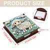 Wooden DIY Sheep Diamond Painting Kit Note Box with 160 Papers for Office Desk
