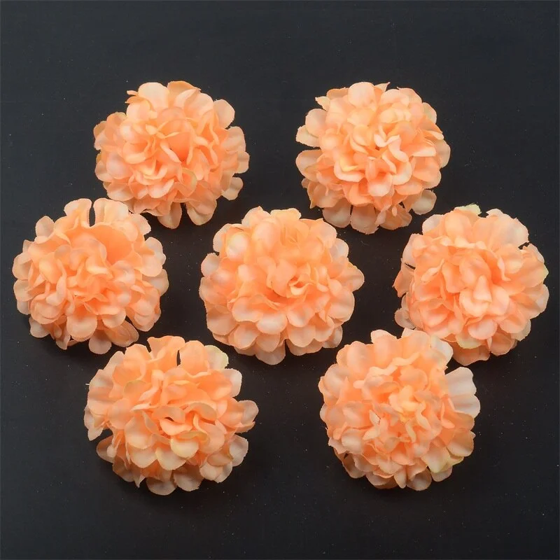 50pcs/lot Mini Artificial Flower Silk Hydrangea Head For Wedding Decoration DIY Wreath Scrapbooking Craft Cheap Fake Flowers