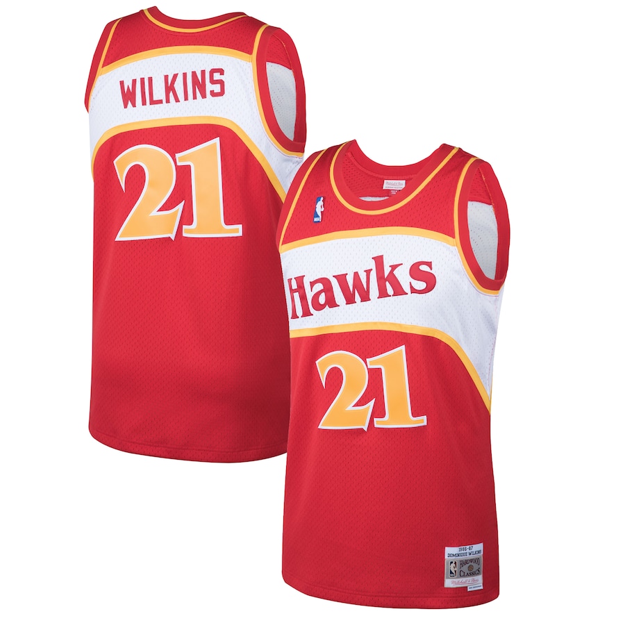 Men's Atlanta Hawks Dominique Wilkins Mitchell & Ness Red 1986/87 Hardwood Classics Swingman Jersey mysite