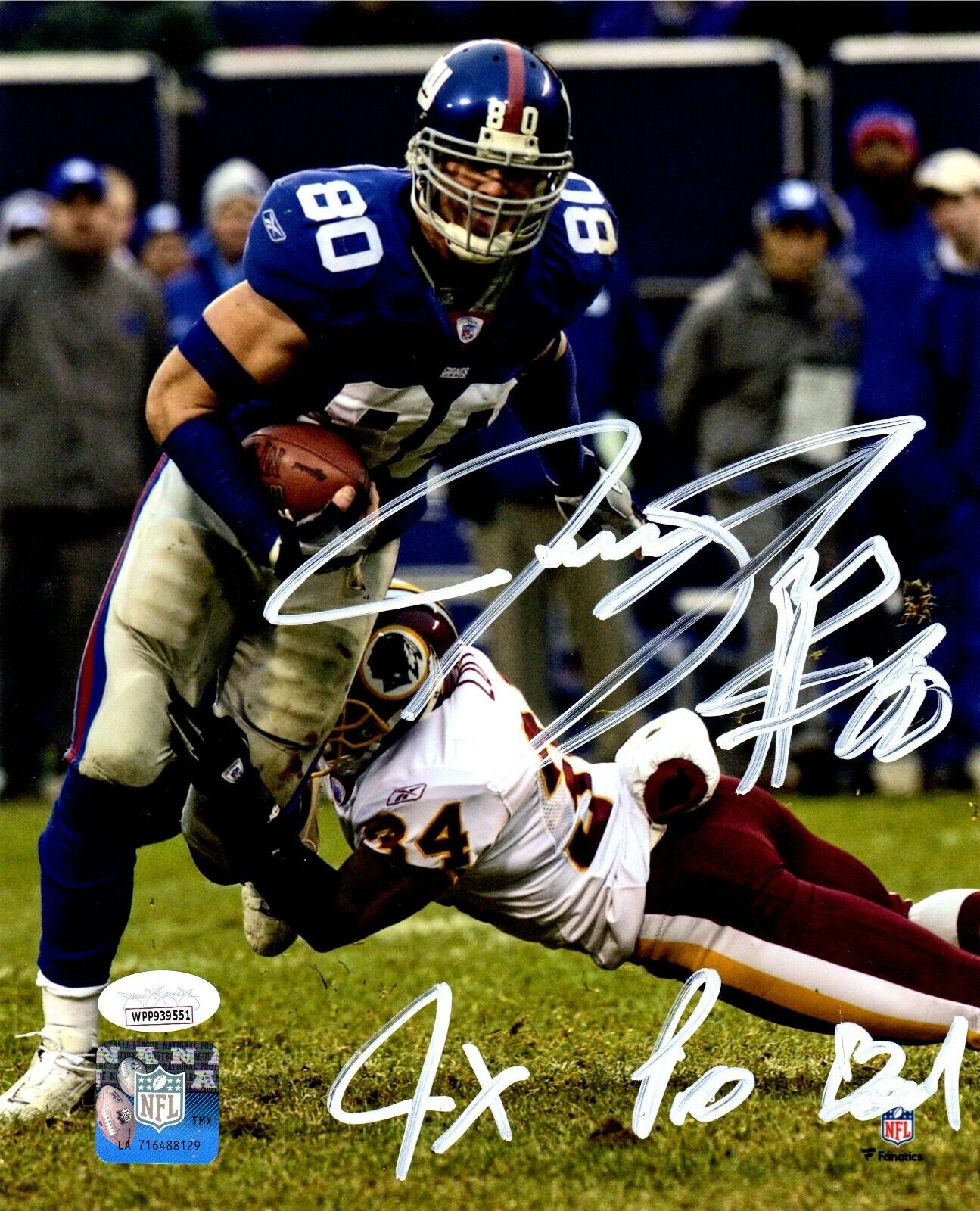 Jeremy Shockey autographed signed inscribed 8x10 Photo Poster painting New York Giants JSA COA