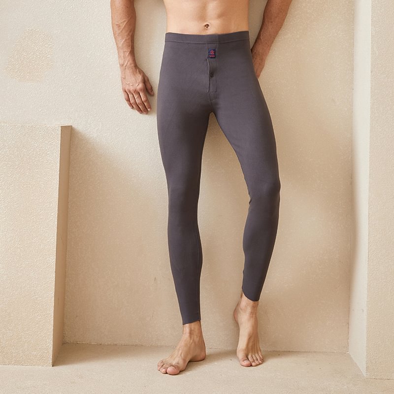 Thickened men's thermal pants tight fleece leggings Versatile slim thermal underwear long pants
